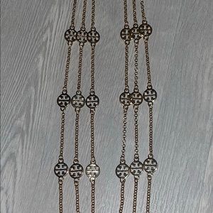 Tory Burch 3 Strand Layered Logo Necklace